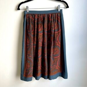 Vintage Anne Crimmins Umi Collections Silk Skirt Paisley Circle 25" Sz 6 Pockets